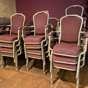Red & brass chairs