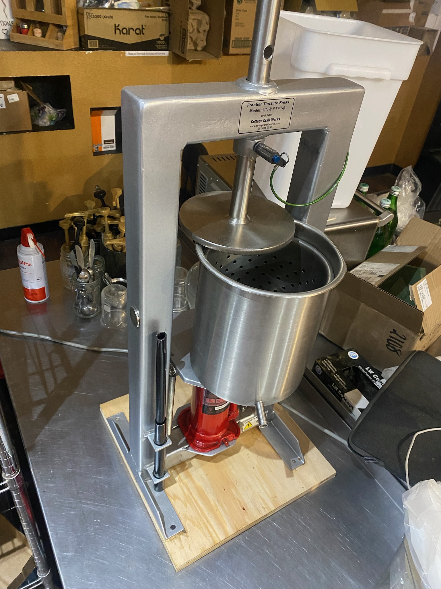Tincture and juice Press, Amish-made hydrolic - Image 4