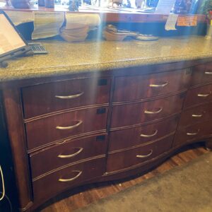Granite-Top Front Bar with Drawers