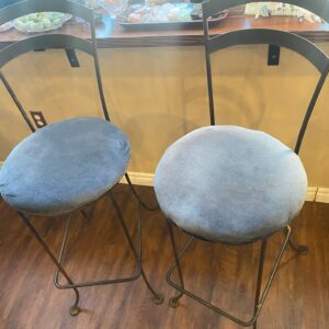 Gray Metal Bar Stools Set of 2