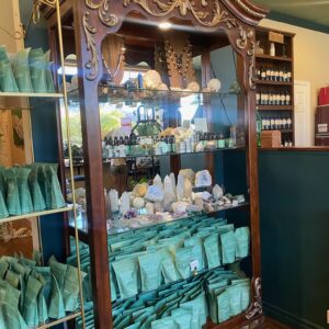 Glass Display Cabinet with Mirror & Woodwork